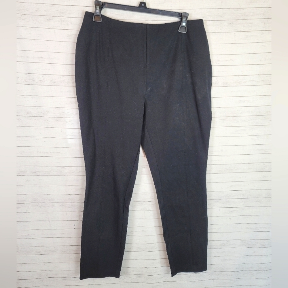LYSSE POINTE ANKLE LENGTH BLACK LEGGINGS, SZ LARGE